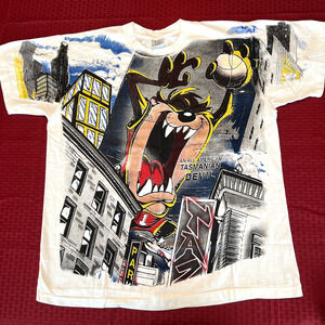 Taz Tasmanian Devil basketball city 2 sided modern aop vintage 90s style shirt